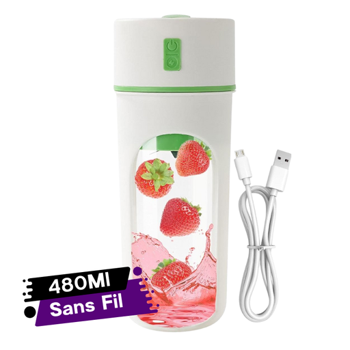 [SMK311-302GO] Mini Blender Mixeur Portable Rechargeable Forme Bouteille  480 Ml vert