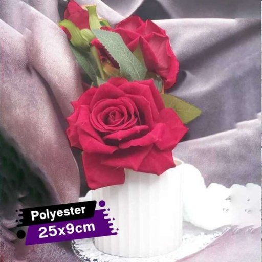[SMK311-71GO] Pot Décoratif de Fleurs Artificielles Rouge Bordeaux
