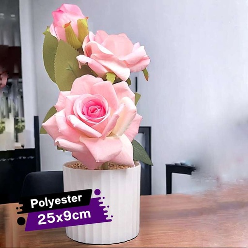 [SMK311-74GO] Pot Décoratif de Fleurs Artificielles  Rose Bébé