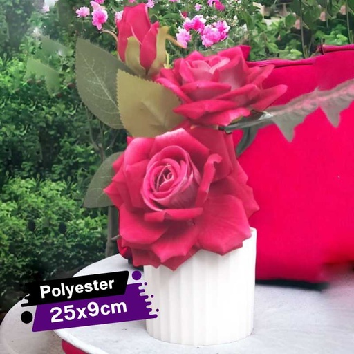 [SMK311-75GO] Pot Décoratif de Fleurs Artificielles Rouge