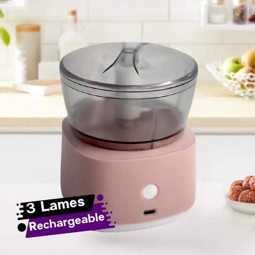 [SMK311-111GO] Mini Hachoir  Électrique sans fil en Rose