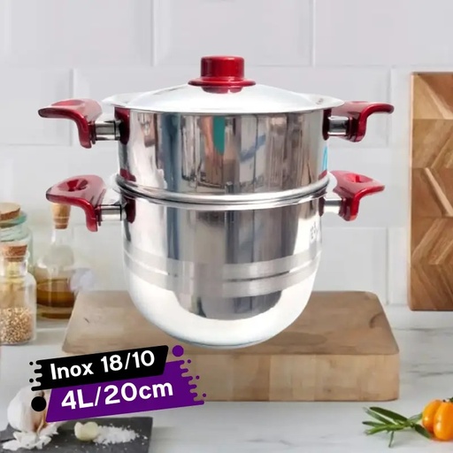 [COUSR20GO] Royal Couscoussière 4 L - Inox - 18/10 - 20 cm