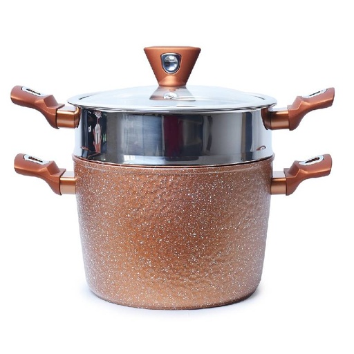 [COUSGH22GO] Couscoussier Inox et Granite Effet Cuivre 6L / 22 cm-Golden House