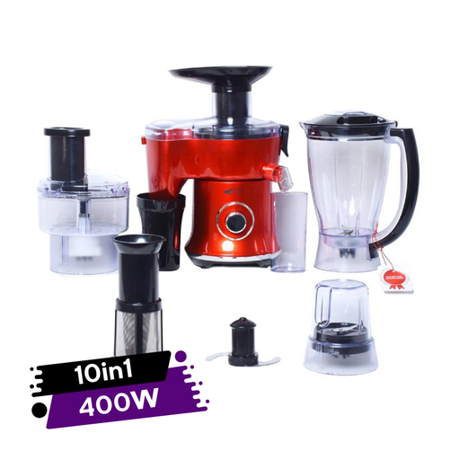 [FP469AF-GO-Rouge] Robot Juicer et Blender 10in1 Florence Multifonction Rouge