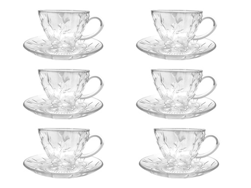 [GGTF-GO] Galaxy Glass Set de Tasse et sous tasse 6 pièces Flower