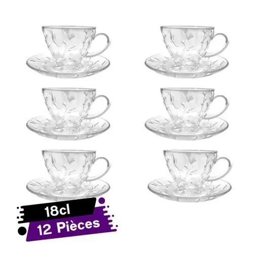 [GGTF-GO] Set de 6 Tasses et sous tasses Flower