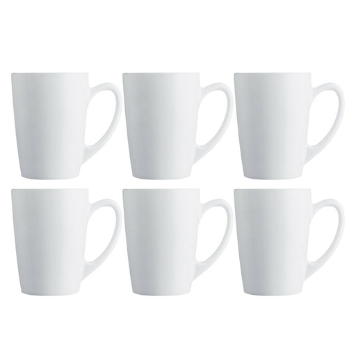 [N1231-GO] Coffret de 6 Mugs Blanc -Luminarc ESSENCE New Morning 32 CL