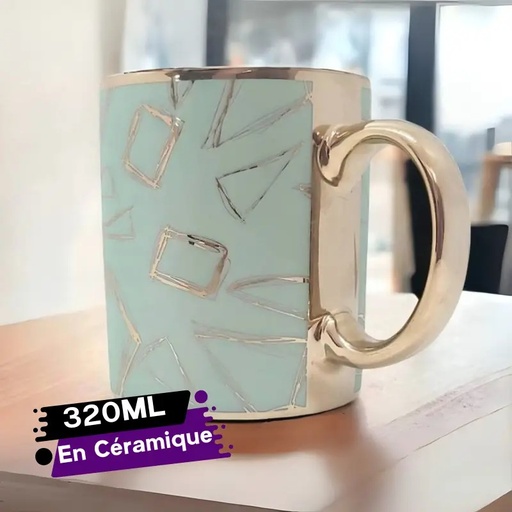 [TCEC320-GO-Vert] Tasse à Café en Céramique 320ml-Vert