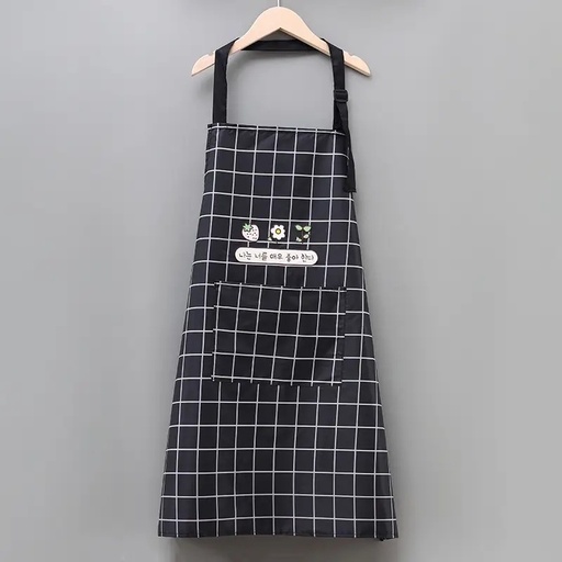 [TCIF-GO-Noir] Tablier de Cuisine Imperméable avec Poches pour femme-Noir