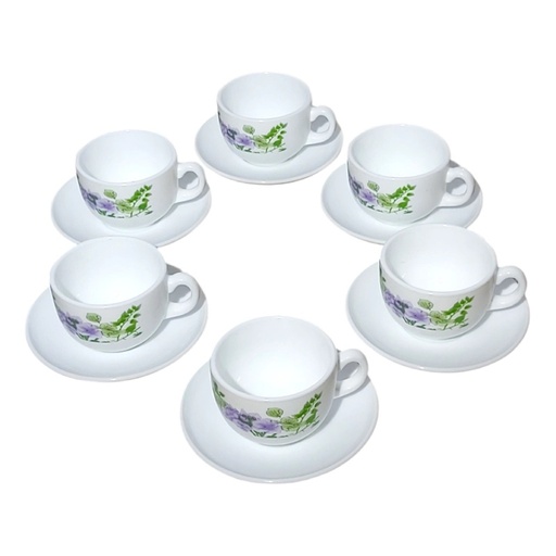 [LCVTTM-22GO] Luminarc Coffret De 6 Verres à Café Tasse et Sous Tasses – MABELLE 22 CL