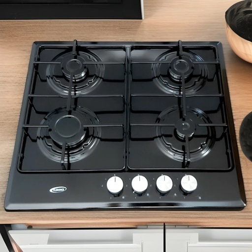 [M640B-GO-Noir] Plaque De Cuisson Florence 4 Feux À Gaz 52 x 59 cm -Noir