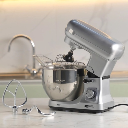 [MK3705-GO-Silver] Robot Pétrin 5L 1500W Florence MK-3705-Silver