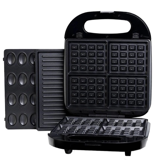 [HK465-GO-Noir] Appareil De Cuisson 3en1 Florence Panini Gaufre Zouza 1400W- Noir